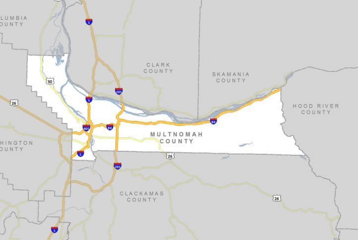 Multnomah county, אורגון-המפה