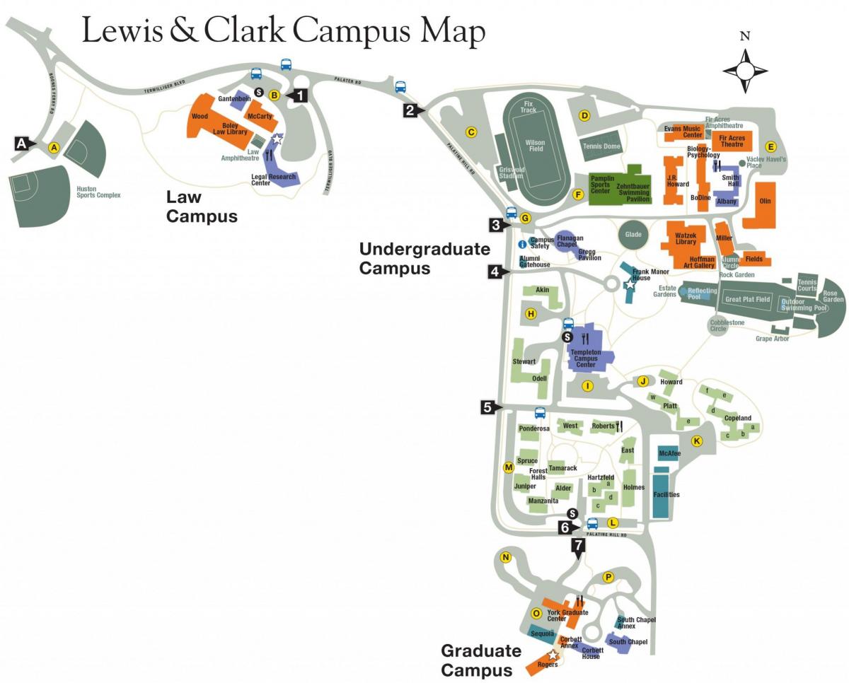 מפה של לואיס וקלארק המכללה