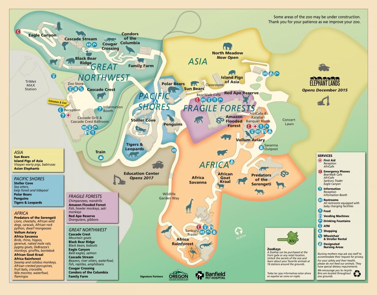 מפת גן החיות של אורגון