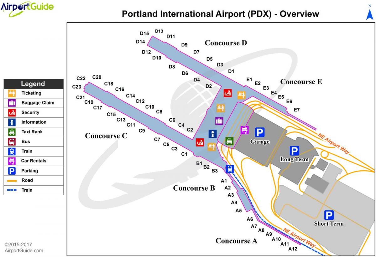 המפה Portland airport