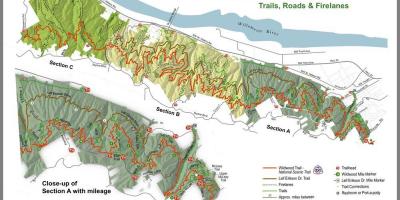 מפה של יער פארק בפורטלנד אורגון