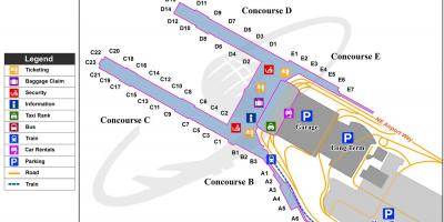 מפה של נמל התעופה הבינלאומי פורטלנד